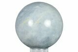Polished Blue Calcite Sphere - Madagascar #256404-1
